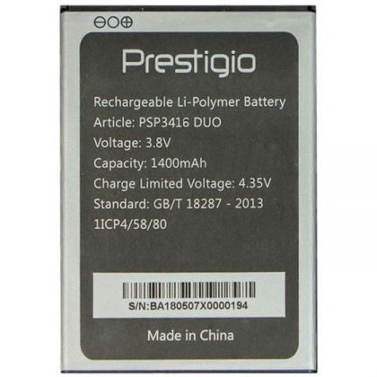 акумулятор prestigio psp3416 wize ya3 / li-polymer 1400 mah 3.8v [original prc] 12 міс. гарантії