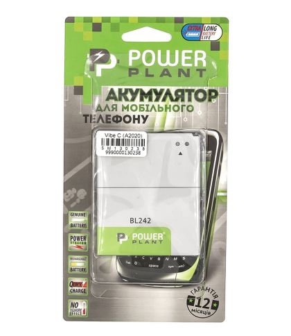 акумулятор powerplant lenovo a6010, a6000, k3, k30, a2020 (bl242) 2300 mah