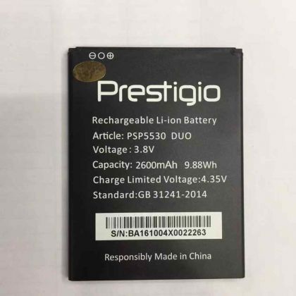 акумулятор prestigio grace z5 5530 / psp5530 / psp5530duo 2450 mah [original prc] 12 міс. гарантії