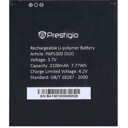 акумулятор prestigio pap5300, pap5307 [original prc] 12 міс. гарантії 2100 mah