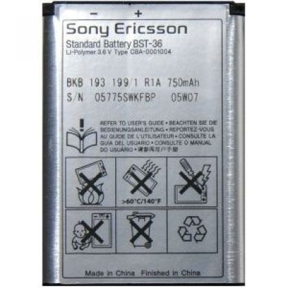 Аккумулятор Sony Ericsson BST-36 [Original PRC], 750 mAh