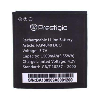 акумулятор prestigio pap4040 [original prc] 12 міс. гарантії, 1500 mah