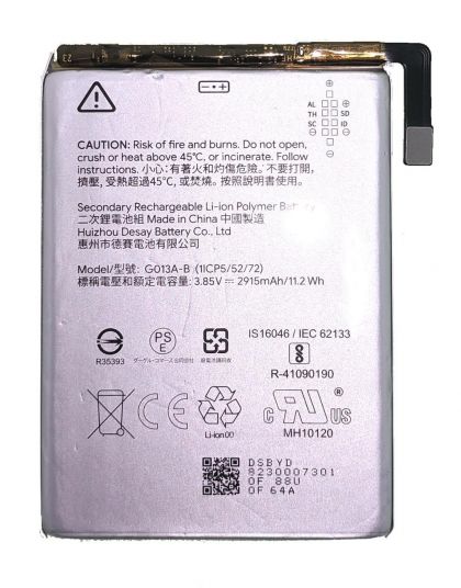 акумулятор google pixel 3 (go13a-b / g013a-b) 2915 mah [original prc] 12 міс. гарантії