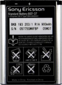 Акумулятор для Sony Ericsson BST-37, 900 mAh [HC]